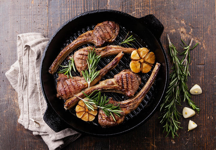 Lamb Chops In Skillet